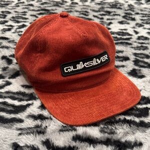 Quiksilver Burnt Orange Corduroy Cap with Logo Patch